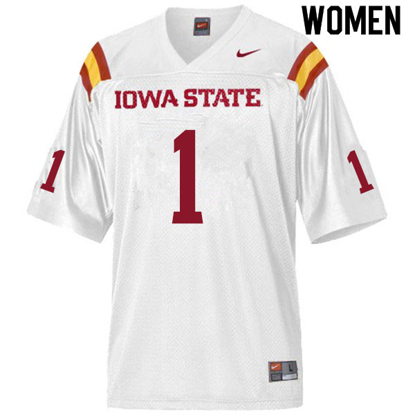 Women #1 Tarique Milton Iowa State Cyclones College Football Jerseys Sale-White